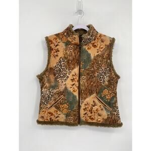 Marc Baxis Brown Faux Suede Vest Fur Lined Size 10 or 12